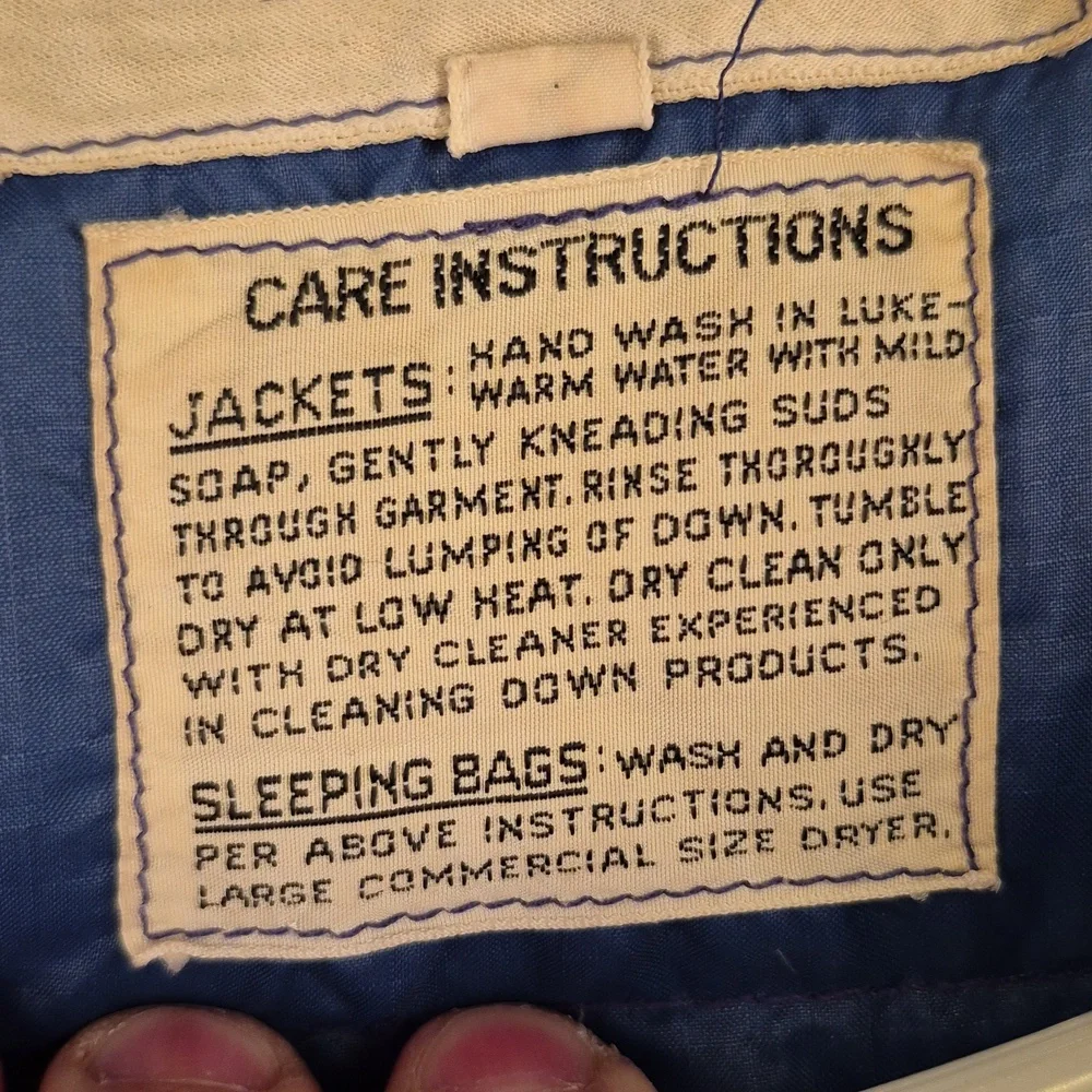 THE NORTH FACE Blue Goose‎ Down Puffer Mens Large Full Button Vest VTG 70s RARE